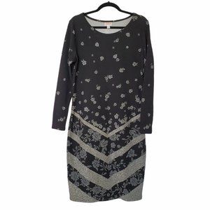 LuLaRoe Debbie Dress Black Floral Knee Length L